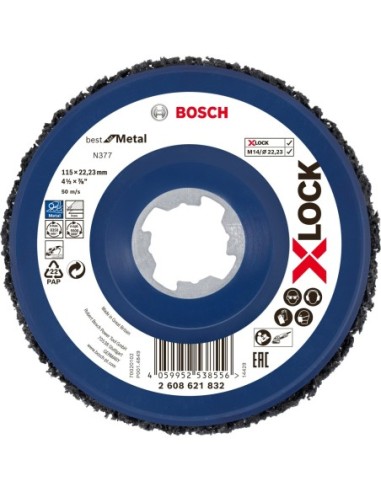 Bosch X-LOCK Disco limpieza Metal N377: 115mm 2608621832