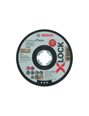 BOSCH 2608619261 Disco de corte Standard for Inox X-LOCK (Ø 115)