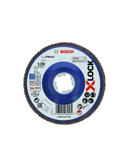 BOSCH 2608619212 X-LOCK Disco Abrasivo Laminillas X571 B.Metal:125 r.plás.G120