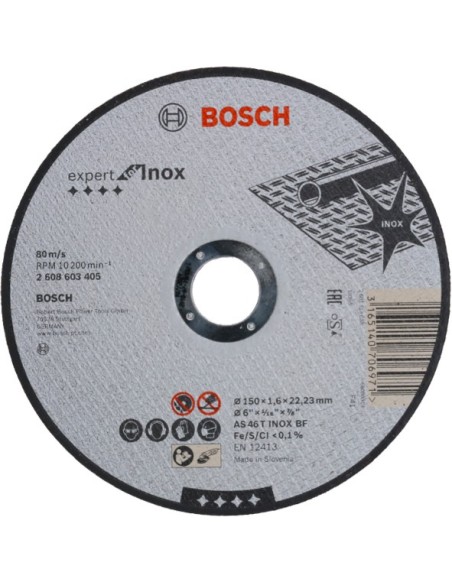 BOSCH 2608603405 Corte recto Expert Inox: 150x16mm