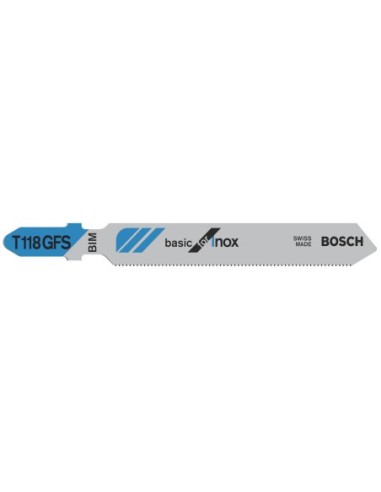 BOSCH 2608636496 Hoja de sierra de calar T 118 GFS Basic for Inox