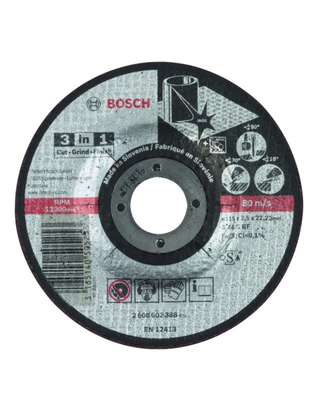 BOSCH 2608602388 Disco de corte 3 en 1 A 46 S BF 115 mm 25 mm