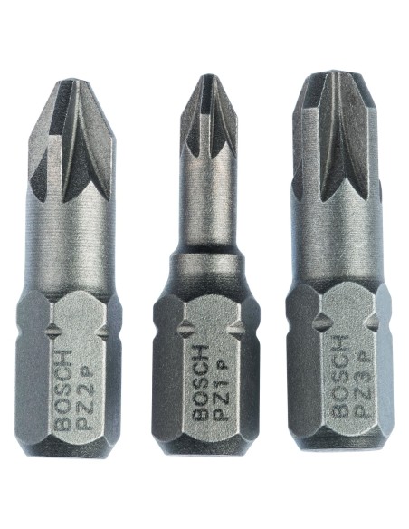 BOSCH 2607001753 Set de 3 puntas de atornillar extraduras (PZ) PZ1