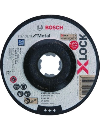 Bosch X-LOCK Standard Metal desbaste 125 x 6mm 2608619366