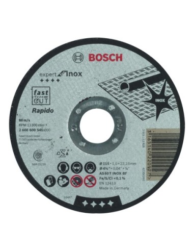 BOSCH 2608600545 Disco corte Expert Inox - Rapido AS60T INOX BF 115 10