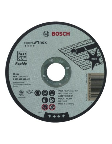 BOSCH 2608600549 Disco corte Expert Inox - Rapido AS 60 T INOX BF 125 10