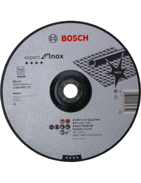 BOSCH 2608600711 Disco corte Expert Inox - Rapido AS 46 T INOX BF 230 19