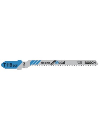 BOSCH 2608634237 Hoja de sierra de calar T 118 EOF Flexible for Metal