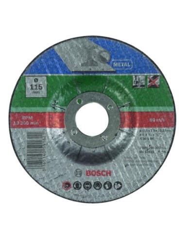 BOSCH 2609256310 Disco de corte con centro rebajado metal Ø 115 mm