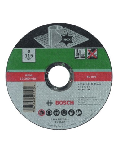 BOSCH 2609256320 Disco de corte recto inoxidable Ø 115 mm