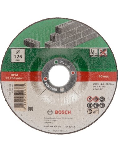 BOSCH 2609256335 Set discos tronzar 5 piezas acodado piedra Ø 125 mm