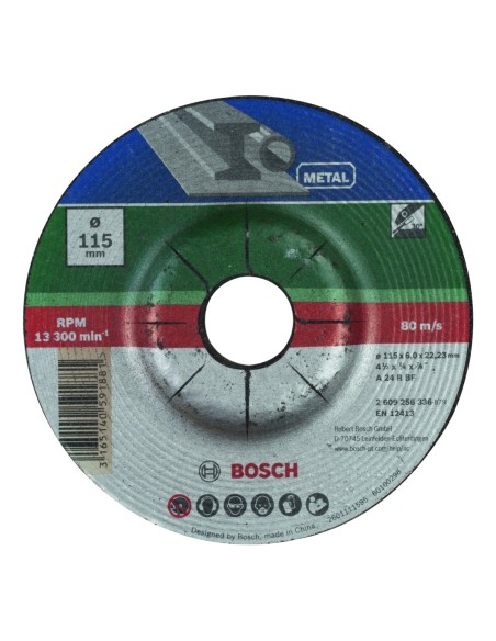 BOSCH 2609256336 Disco de desbaste acodado metal Ø 115 mm