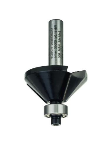 BOSCH 2608628352 Fresa para biselar 8 mm B 11 mm L 15 mm G 56 mm 45°