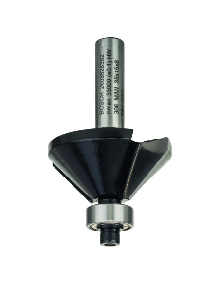 BOSCH 2608628352 Fresa para biselar 8 mm B 11 mm L 15 mm G 56 mm 45°