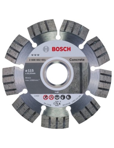 BOSCH 2608602651 Disco corte diamante Best Concrete 115x2223x22x12