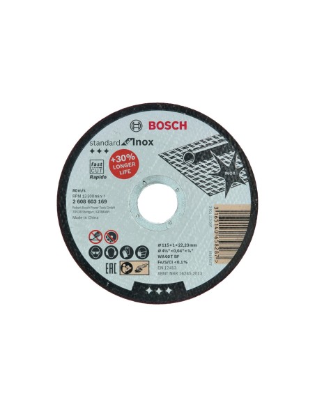 BOSCH 2608603169 Disco corte recto Standard for Inox Rapido 115 X 2223 mm 1