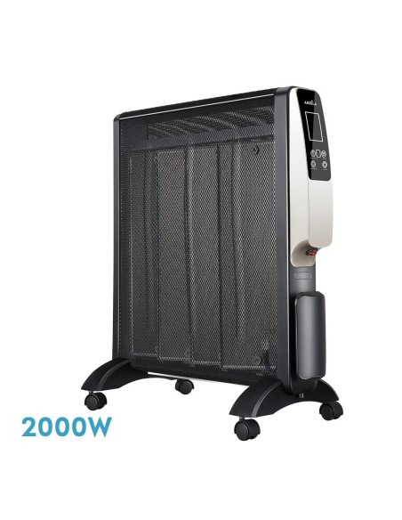 Radiador de mica de 2000W - Modelo ABRIGO Negro y Oro (61,5x56x26,5 cm)