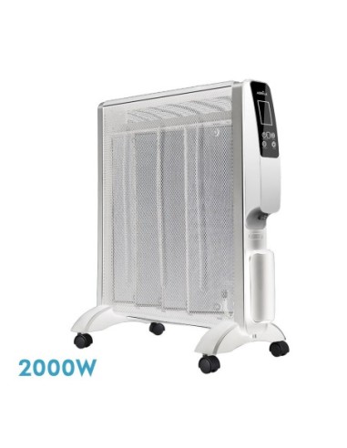 Radiador de mica de 2000W - Modelo ABRIGO Blanco y Plata (61,5x56x26,5 cm)