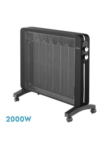 Radiador de mica de 2000W - Modelo MANGLAR Negro (62x73,2x26 cm)