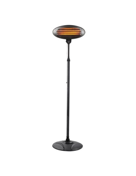 Calefactor de pie exterior de cuarzo AUSTRAL Negro de 2000 W