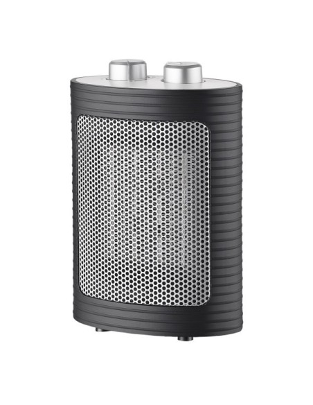 Termoventilador cerámico Negro y Plata de 1500 W