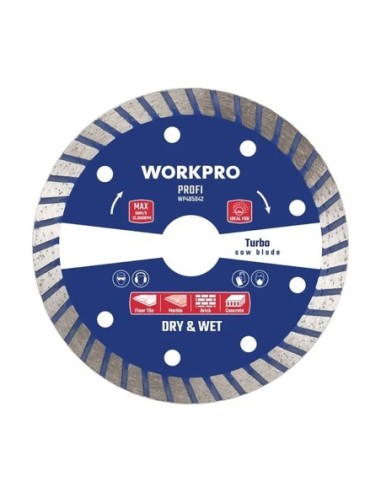 Disco diamantado segmentado Profi Turbo Ø115x20 mm. WORKPRO®