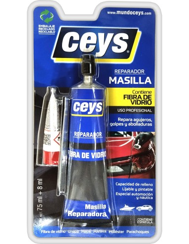 CEYS 505002 Masilla reparadora de fibra de vidrio (75ml + 8ml)